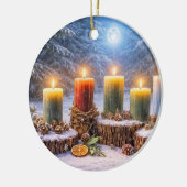 Décoration En Céramique Bougies de solstice de Yule Lune (Gauche)