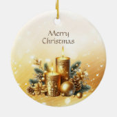 Décoration En Céramique Bougies d'or Noël (Dos)