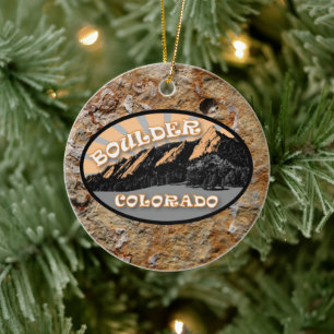 Décoration En Céramique Boulder personnalisé Colorado Flatirons Noël