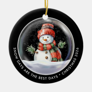 Décoration En Céramique Boule à neige personnalisée avec bonhomme de neige