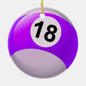 Décoration En Céramique Boule de billards du numéro 18 (Dos)