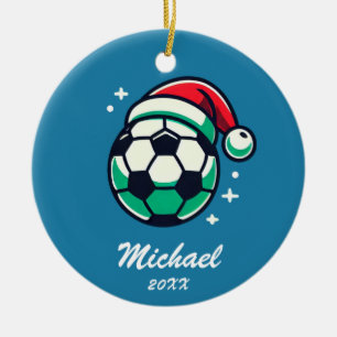 Décoration En Céramique Boule de football de Noël personnalisée avec chape