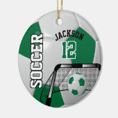 Décoration En Céramique Boule de football vert foncé et blanc (Gauche)