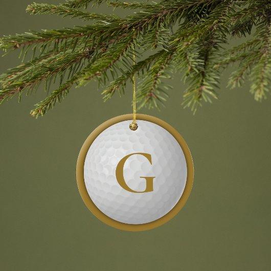 Décoration En Céramique Boule de golf Gold Monogram