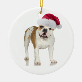Décoration En Céramique Bouledogue dans Noël de casquette de Père Noël