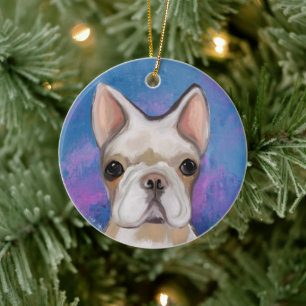 DÉCORATION EN CÉRAMIQUE BOULEDOGUE FRANÇAIS      