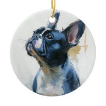 Bouledogue français aquarelle assis