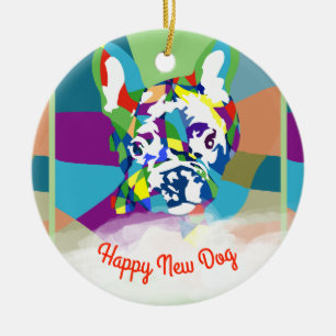 Décoration En Céramique Bouledogue français assis