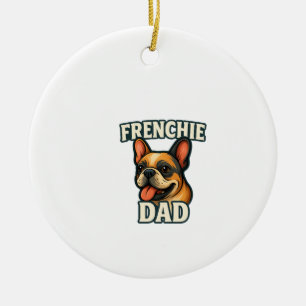 Décoration En Céramique Bouledogue français avec papa FRENCHIE Texte pour