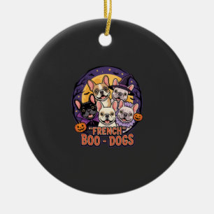 Décoration En Céramique Bouledogue français Halloween Boo Dogs Vector