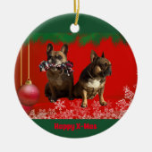 Décoration En Céramique Bouledogue français Joyël Noël (Devant)