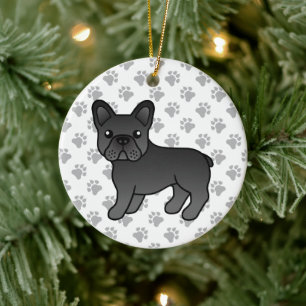 Décoration En Céramique Bouledogue français noir Chien de dessin animé mig