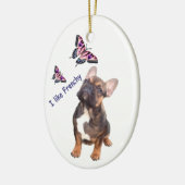 Décoration En Céramique Bouledogue français Papillons Jour (Gauche)