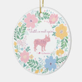 Décoration En Céramique Bouledogue français personnalisé photo fleurs rose (Gauche)