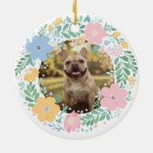 Décoration En Céramique Bouledogue français personnalisé photo fleurs rose (Dos)