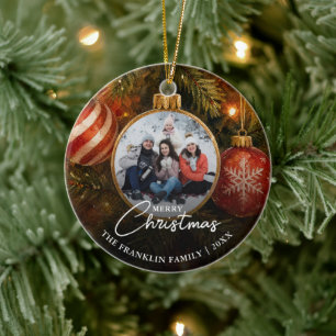 Décoration En Céramique Boules de Noël élégantes et festives Photo