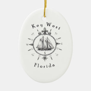 Décoration En Céramique Boussole de navigation nautique de Key West pour v