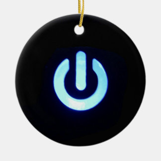 Décoration En Céramique Bouton d'alimentation bleu