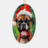 Décoration En Céramique Boxer allemand peinture de Noël (Droite)