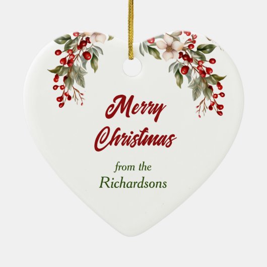 Décoration En Céramique Boxer Chien Holly Wreath Noël (Dos)