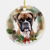 Décoration En Céramique Boxer Christmas Wreath Festive Pup (Dos)