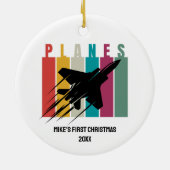 Décoration En Céramique Boy First Christmas Jet Fighter Airplane Custom (Dos)