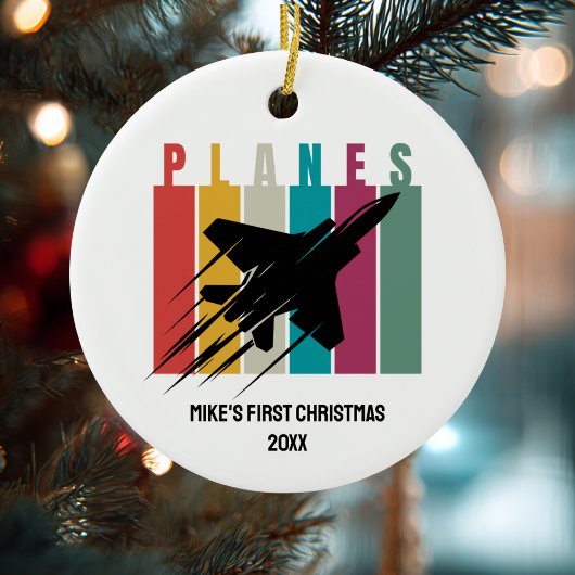 Décoration En Céramique Boy First Christmas Jet Fighter Airplane Custom