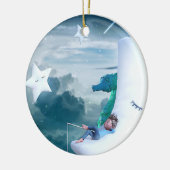 Décoration En Céramique Boy & Seahorse Fishing on the Moon (Gauche)