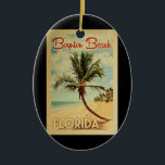 Décoration En Céramique Boynton Beach Palm Tree Vintage voyage<br><div class="desc">Un imprimé d'art moderne de Boynton Beach Floride,  datant du milieu du siècle,  dans un style d'affiche de voyage vintage. Il dispose d'un palmier incurvé sur une plage de sable avec l'océan sous un ciel bleu nuageux.</div>