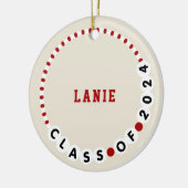 Décoration En Céramique Bracelet d'amitié 2024 Graduation Rouge + Blanc (Gauche)