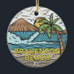 Décoration En Céramique Bradenton Beach Floride Art Vintage<br><div class="desc">Bradenton Beach dessiné à la main avec des montagnes et des vagues océaniques dans l'arrière - plan. Parfait pour tous ceux qui aiment visiter Bradenton Beach.</div>