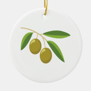 Décoration En Céramique Branche Olive
