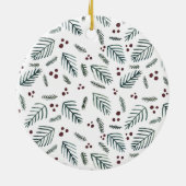 Décoration En Céramique Branches et baies d'arbres de Noël - turquoise (Dos)