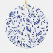 Décoration En Céramique Branches et baies des arbres de Noël - bleu (Dos)