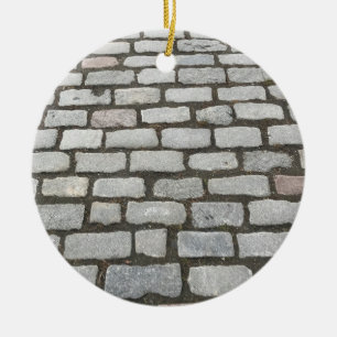 Décoration En Céramique Brick Cobblestone Street Pathway Nature Photograph