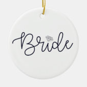 Décoration En Céramique Bride moderne Script Diamond Mariage Date (Devant)