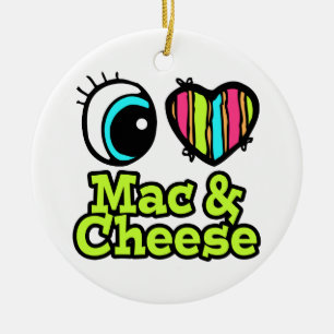 Décoration En Céramique Bright Eye Heart I Love Mac et Fromage