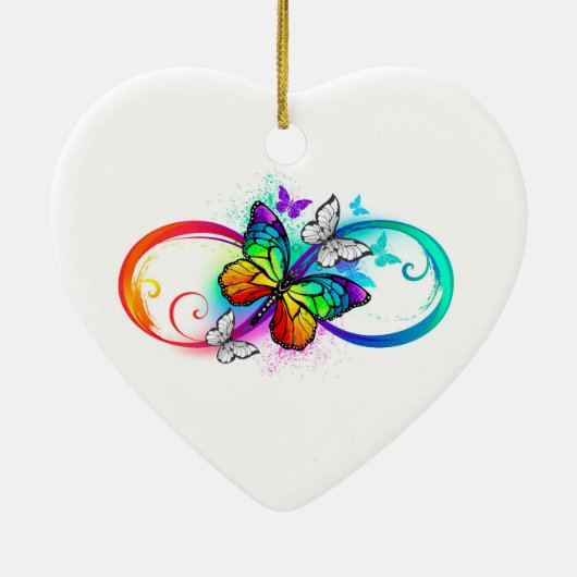 Décoration En Céramique Bright infinity with rainbow butterfly (Dos)