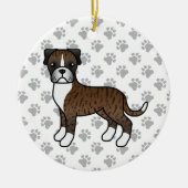 Décoration En Céramique Brindle Boxer Chien mignonne illustration & pattes (Devant)
