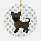 Décoration En Céramique Brindle Smooth Coat Chihuahua Cartoon Chig & Paws (Devant)