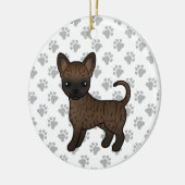 Décoration En Céramique Brindle Smooth Coat Chihuahua Cartoon Chig & Paws (Gauche)