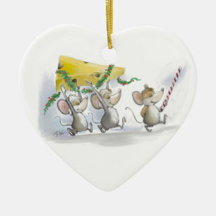Décoration En Céramique Bringing In The Christmas Cheese Heart Ornament