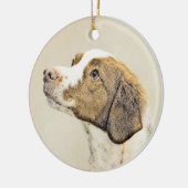 Décoration En Céramique Brittany Peinture - Cute Original Chien Art (Gauche)