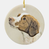 Décoration En Céramique Brittany Peinture - Cute Original Chien Art (Dos)