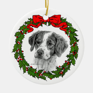 Décoration En Céramique Brittany Spaniel Art par Glenda S. Harlan