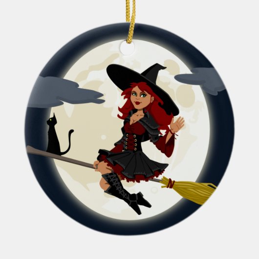 Décoration En Céramique brosse à brosse sorcière (Devant)