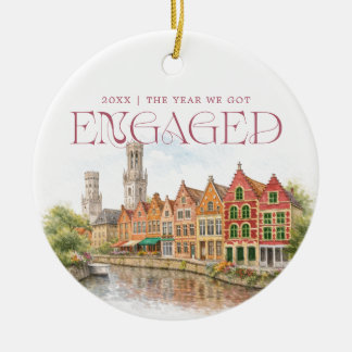 Décoration En Céramique Bruges Belgium Watercolor Engagement Photo