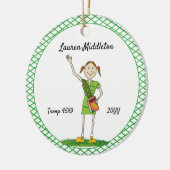 Décoration En Céramique Brunette Junior Girl Scouting Green Crosshatch (Gauche)