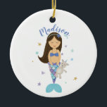 Décoration En Céramique Brunette Little Mermaid Orament<br><div class="desc">Une petite sirène qui lui ressemble ! Voir nos autres sirènes dans notre magasin !</div>