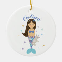 Brunette Little Mermaid Orament